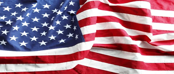 Zbliżenie Falistej Flagi Amerykańskiej — Zdjęcie stockowe