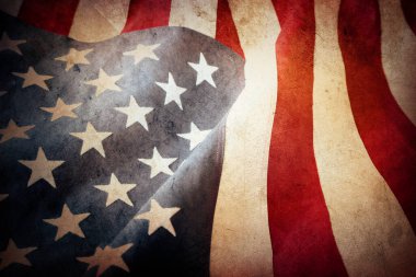 Grunge Amerikan bayrağına yakın çekim