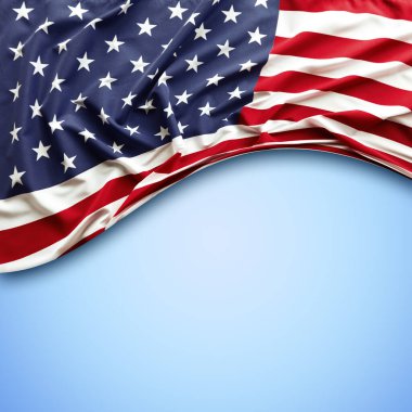 Mavi arka planda Amerikan bayrağı