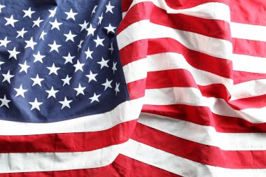 Dalgalanan Amerikan bayrağının yakın çekimi