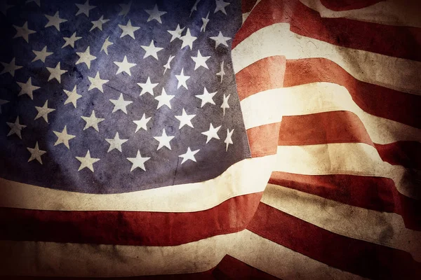 Closeup Grunge American Flag — Stock Photo, Image