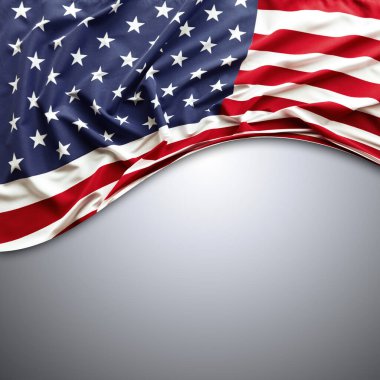 Gri arkaplanda Amerikan bayrağı