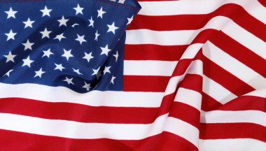 Dalgalanan Amerikan bayrağının yakın çekimi