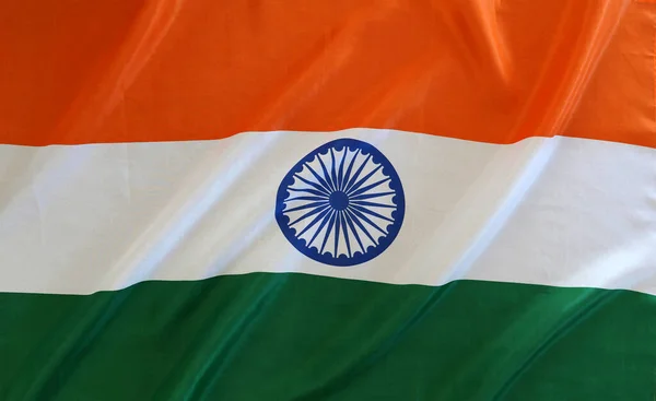 Close Van Zijdeachtige Indiase Vlag — Stockfoto