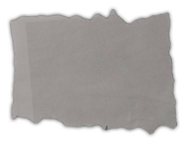 Bir parça yırtık kağıt beyaz üzerine