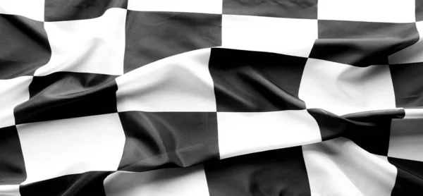 Bandera Carreras Cuadros Blanco Negro —  Fotos de Stock