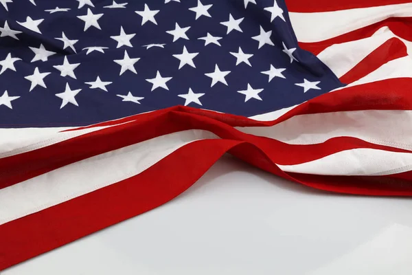 Closeup American Flag White Background — Stock Photo, Image