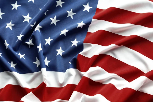 Nahaufnahme Einer Gerafften Amerikanischen Flagge — Stockfoto