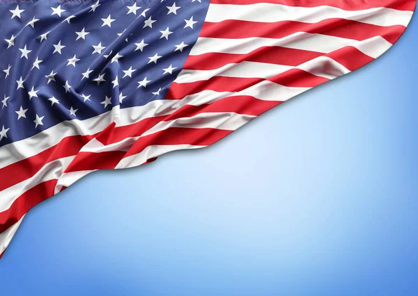 Amerikaanse Vlag Blauwe Achtergrond — Stockfoto