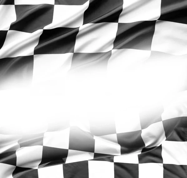 Checkered Preto Branco Bandeira Corrida Fundo Branco — Fotografia de Stock