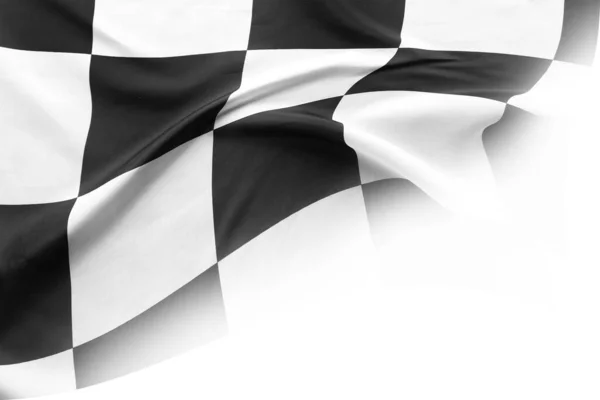 Checkered Czarno Białe Wyścigi Flagi Białym Tle — Zdjęcie stockowe