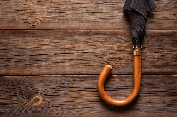 Umbrella Cane Wooden Surface — Zdjęcie stockowe