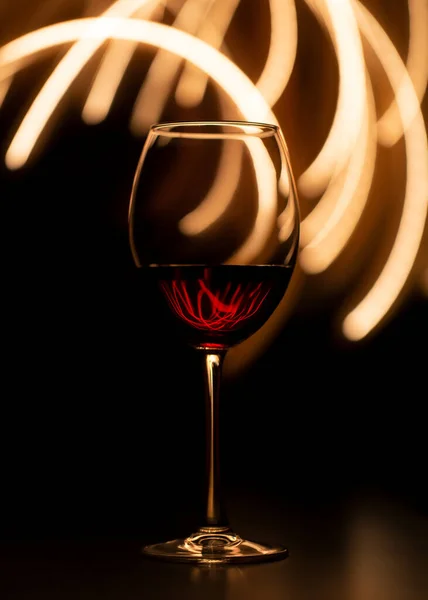 Copa Vino Líneas Luz — Foto de Stock