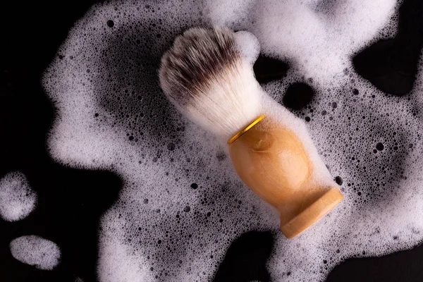 Shaving Brush Foam Close — стоковое фото