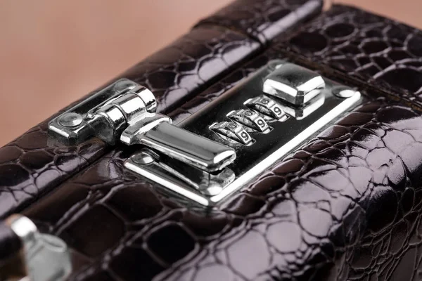 Combination Lock Expensive Business Briefcase — ストック写真