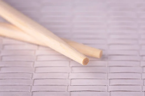 Zwei Essstäbchen Aus Holz Essstäbchen Aus Nächster Nähe — Stockfoto