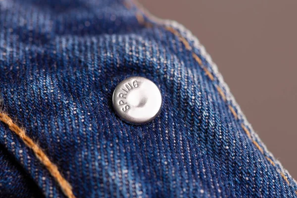 Kleiner Jeans Knopf Großaufnahme — Stockfoto