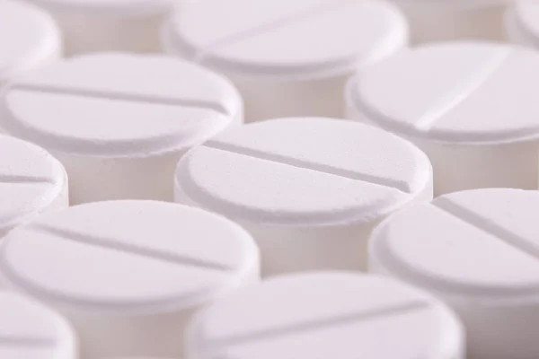 Медицинские Таблетки Белого Цвета Крупным Планом — стоковое фото