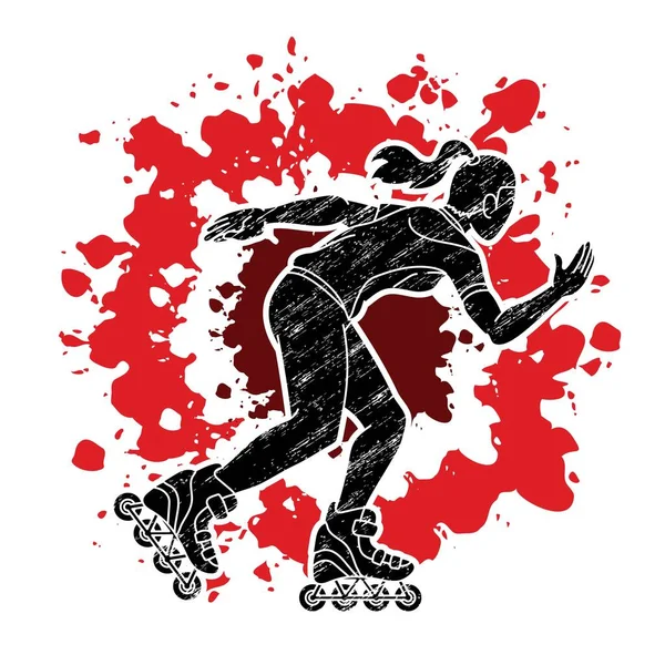 Jogador Lâmina Rolo Extreme Sport Cartoon Graphic Vector — Vetor de Stock