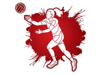 Gaelic Football Player Action Spor Çizgi Filmi Grafik Vektörü 