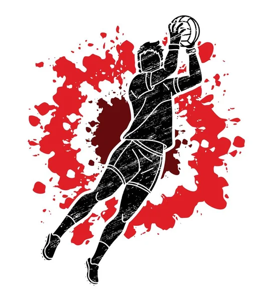 盖尔语足球运动员动作卡通运动图形矢量 — 图库矢量图片