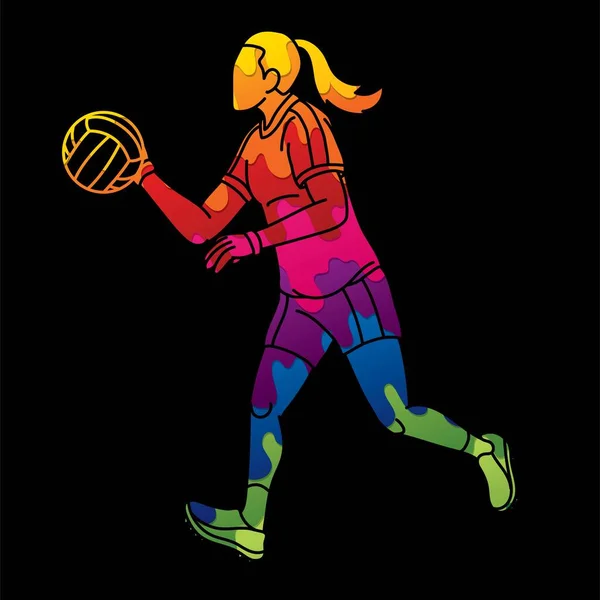 Joueur Football Gaélique Action Cartoon Sport Graphic Vector — Image vectorielle
