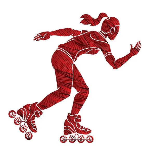 Roller Blade Player Extreme Sport Vector Gráfico Dibujos Animados — Vector de stock