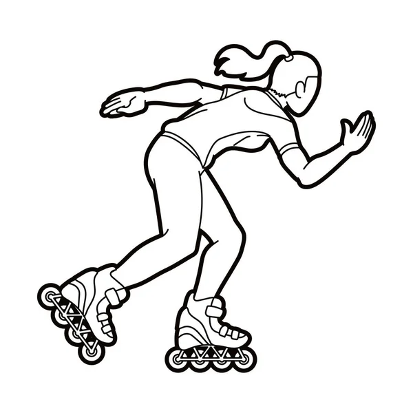 Roller Blade Player Extreme Sport Cartoon Graphic Vector — Wektor stockowy