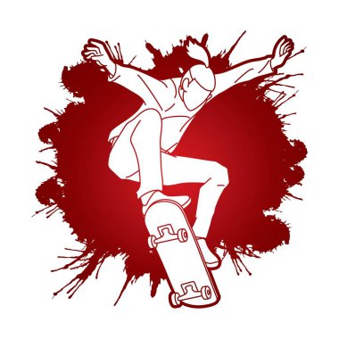 Kaykaycı Eylem Kaykaycı Çizgi film Vektörü