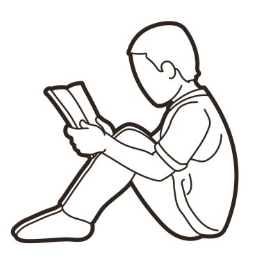 Çocuklar Çizgi Roman Okuyan Bir Çocuk Çizgi Roman Vektörü Çalışıyor