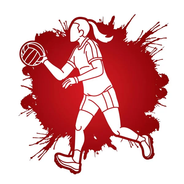 Joueur Football Gaélique Action Cartoon Graphic Vector — Image vectorielle
