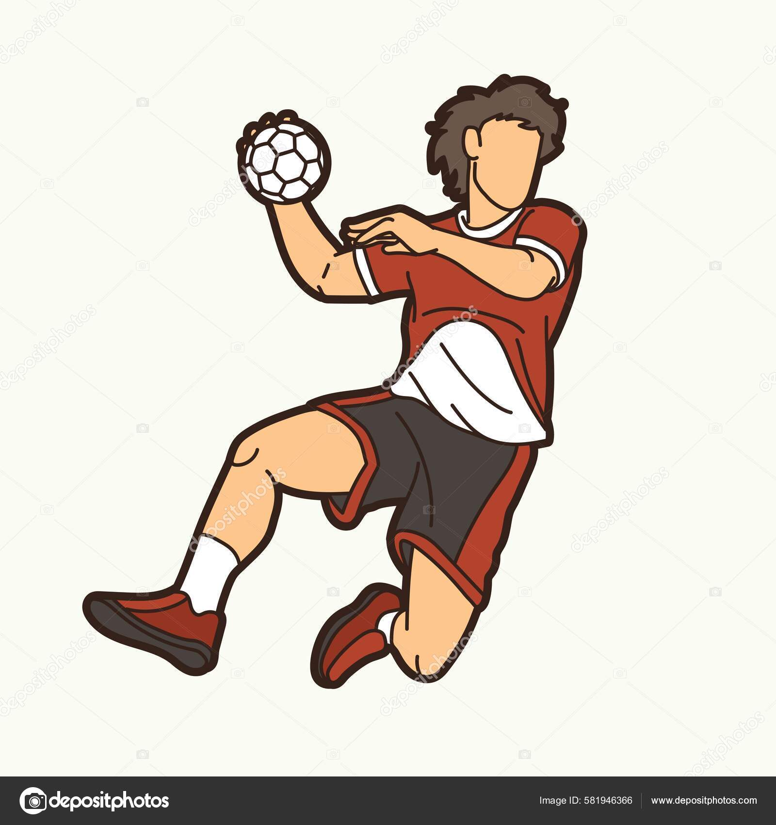 Jogador Handebol Ação Ilustração Vetorial Figura Desportiva Corpo Elegante  Dinâmico imagem vetorial de Dovla982© 473301354