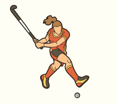 Saha Hokeyi Spor Oyuncusu Eylemi Grafik Vektörü