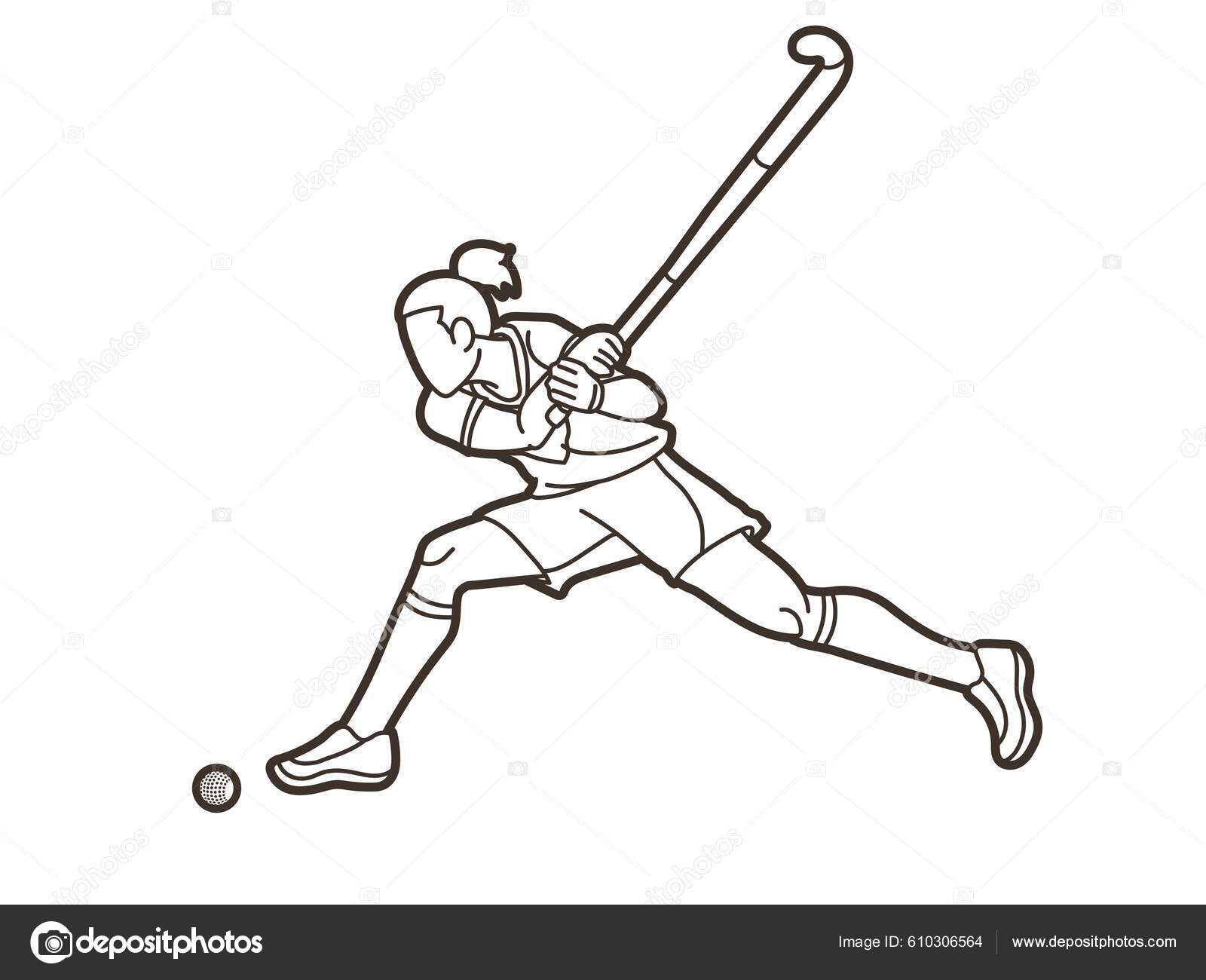 Baseball player action cartoon sport graphic - Stock