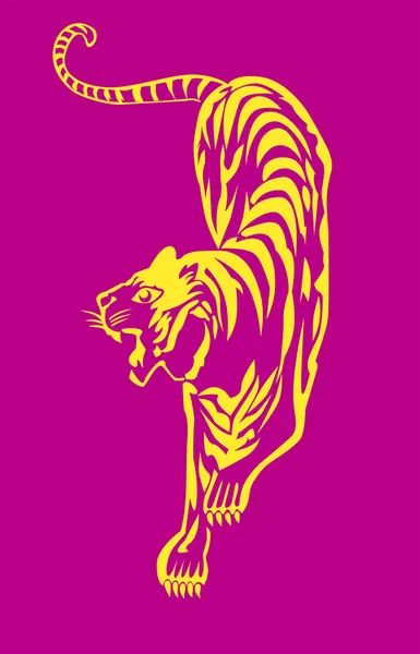 Tiger Line Art — Stock Vector