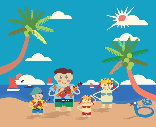 Familia hawaiana — Vector de stock