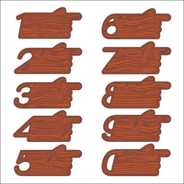 Wood Hand Numeric3 — Stock Vector