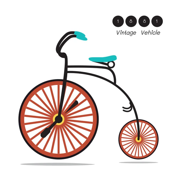 Bicicleta Velocipede Vintage — Vector de stock