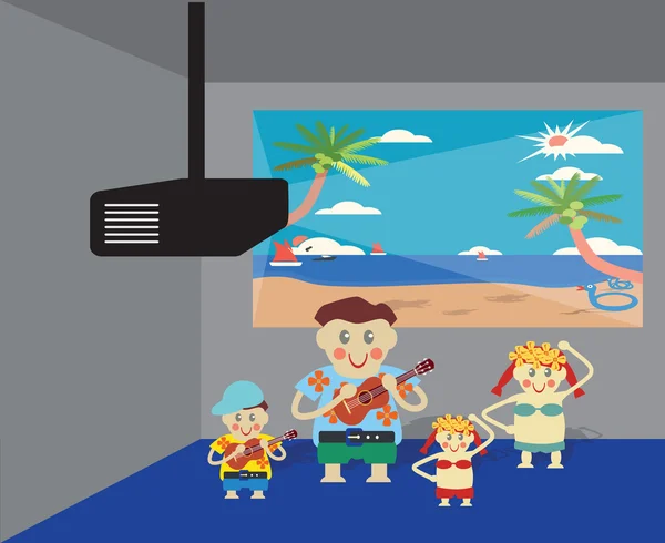 Familia hawaiana — Vector de stock