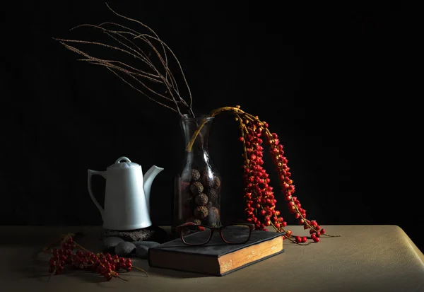 Tea pot and book — Stock Photo, Image