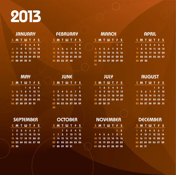 2013 Calendar. — Stock Vector