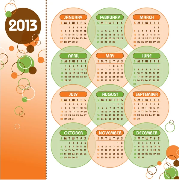 Calendario 2013 . — Archivo Imágenes Vectoriales