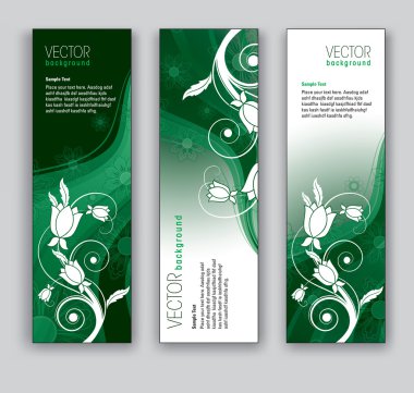 vektörel Banner. arka. Floral Tema.