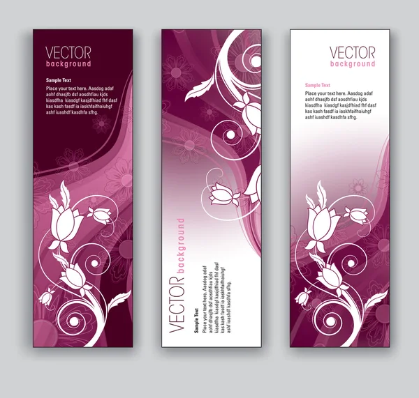 Vector banners. abstracte achtergronden. Floral thema. — Stockvector