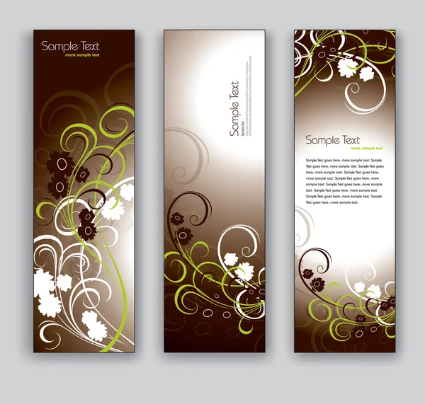 Floral Vector Banners. Abstract Backgrounds. — Stock Vector