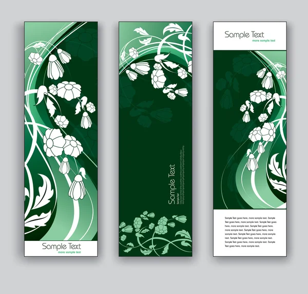 Abstract Banners With Flowers. Vector Backgrounds. Eps10 Format. — Stock Vector