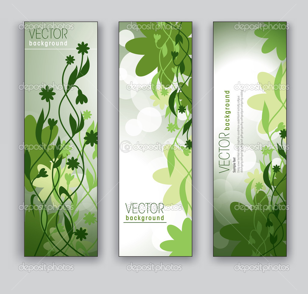 Floral Vector Banners. Abstract Backgrounds.