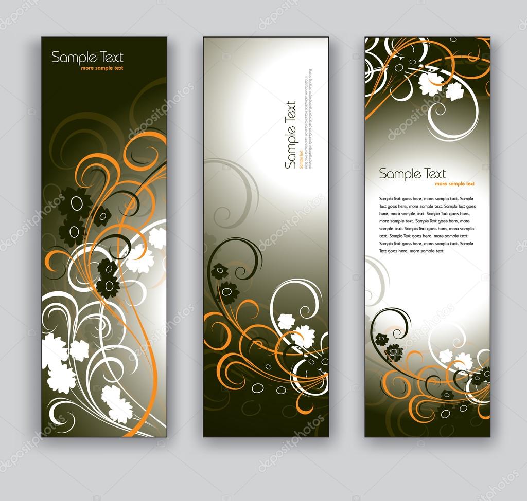 Floral Vector Banners. Abstract Backgrounds.