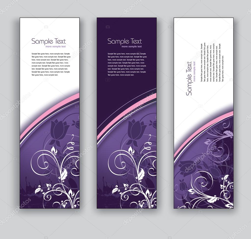 Floral Vector Banners. Abstract Backgrounds.