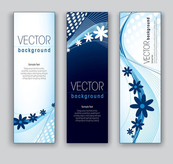 Floral Banners. Vector Backgrounds. Eps10.